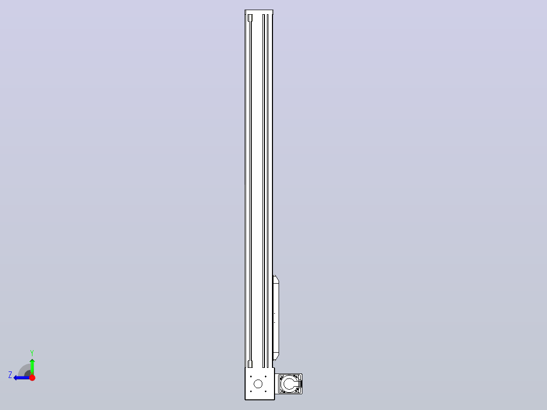 伺服电机集成皮带传动直线执行器TPA-OCB-140-256-L950-RU-P75-N3右视图