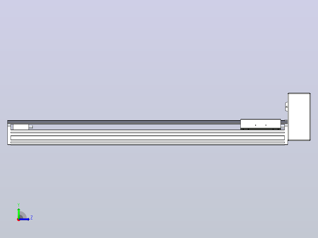 皮带直线轴半封闭可选导轨TPA-HNB-175D-140-L800-LU-C-P75-N3左视图