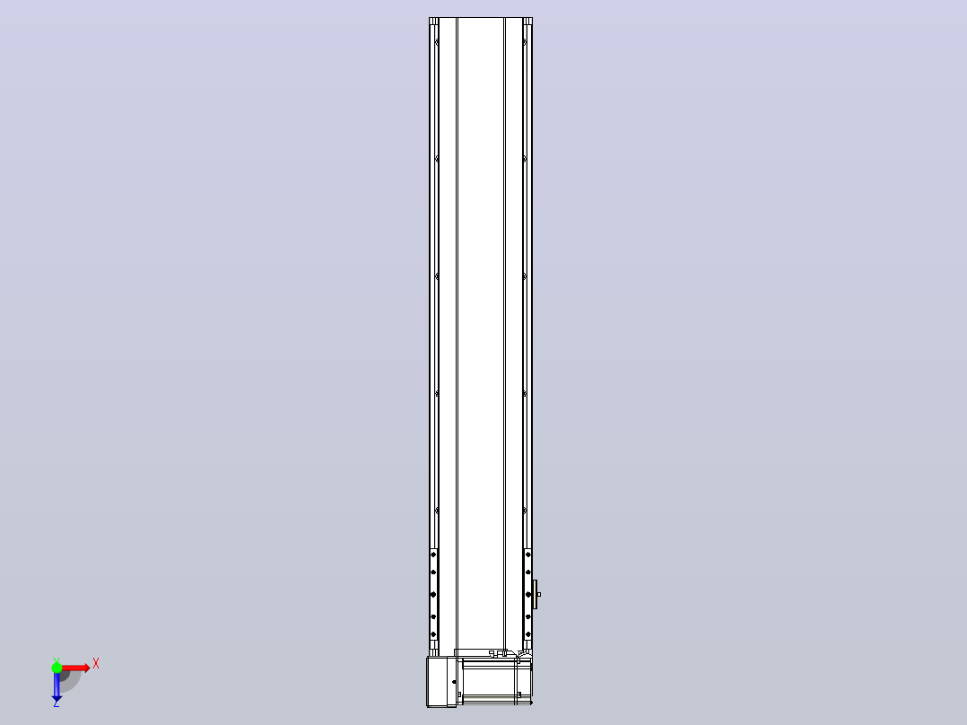 皮带直线轴半封闭可选导轨TPA-HNB-175D-140-L800-LU-C-P75-N3俯视图