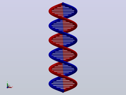 该 3D 模型代表受 DNA 分子几何形状启发的双螺旋结构。前视缩略图