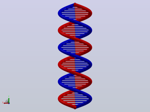 该 3D 模型代表受 DNA 分子几何形状启发的双螺旋结构。后视缩略图