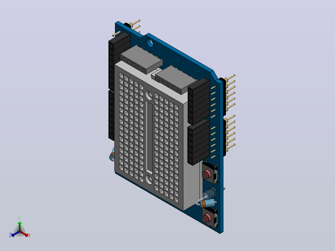 Arduino 原型扩展板正等轴测图