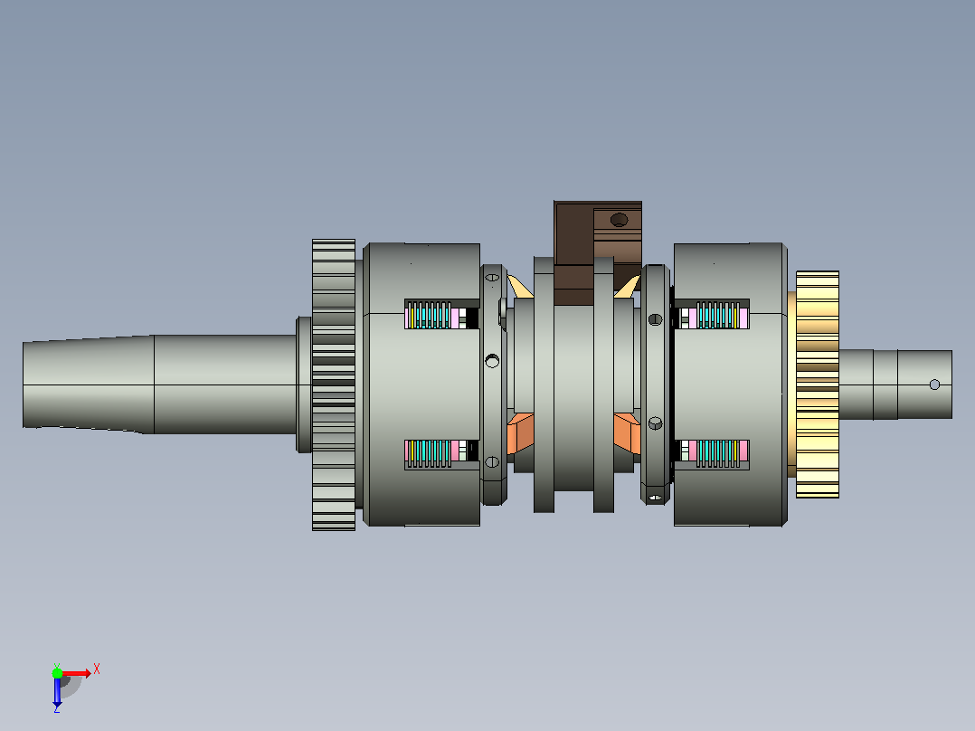 车床离合器结构俯视图