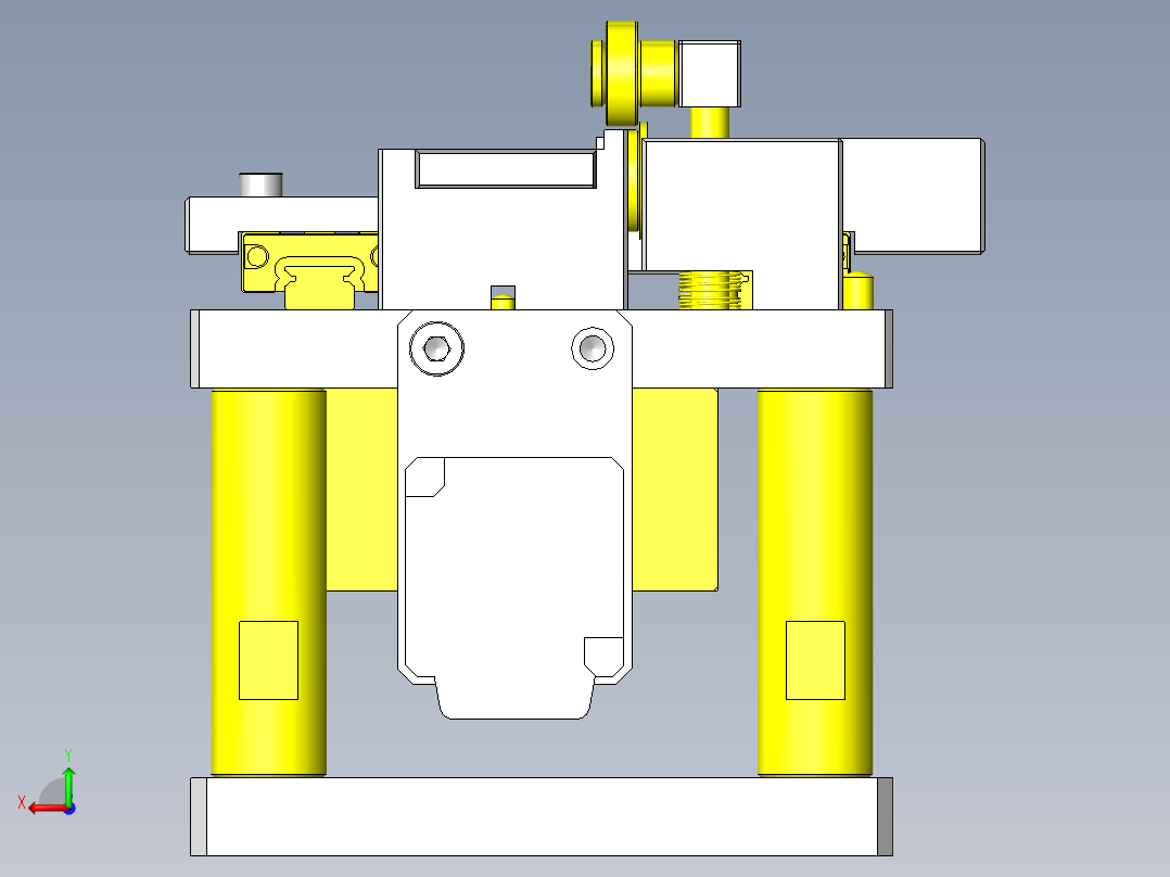 滚轮齿轮运送组件后视图