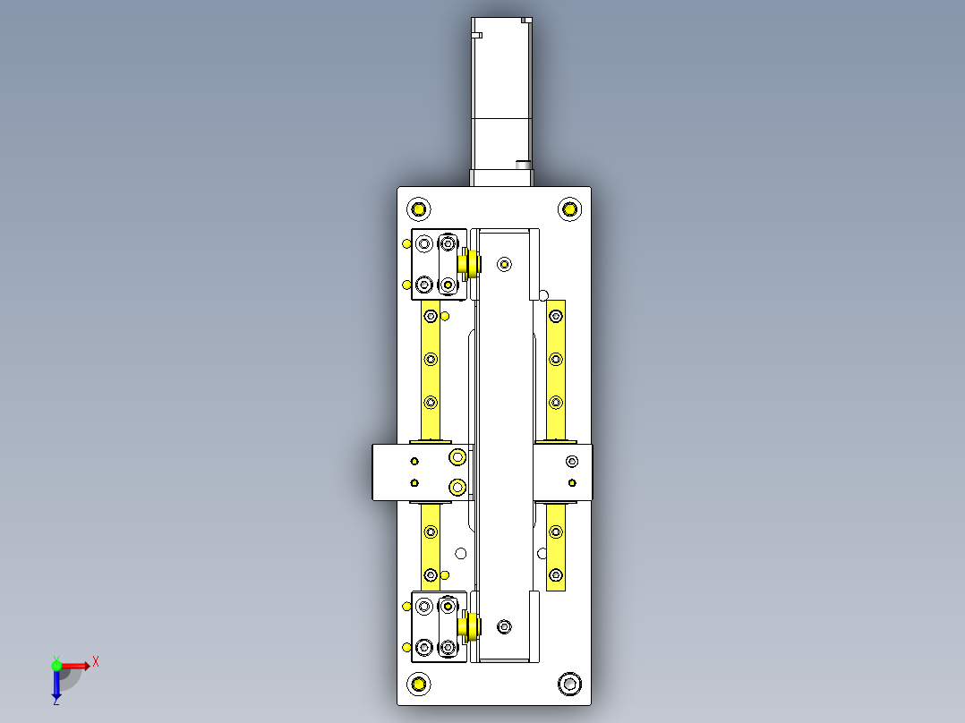 滚轮齿轮运送组件俯视图