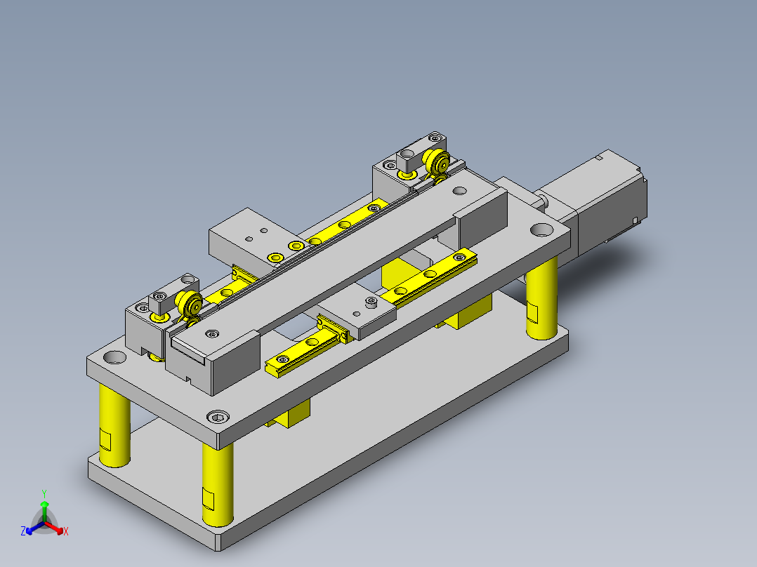 滚轮齿轮运送组件正等轴测图