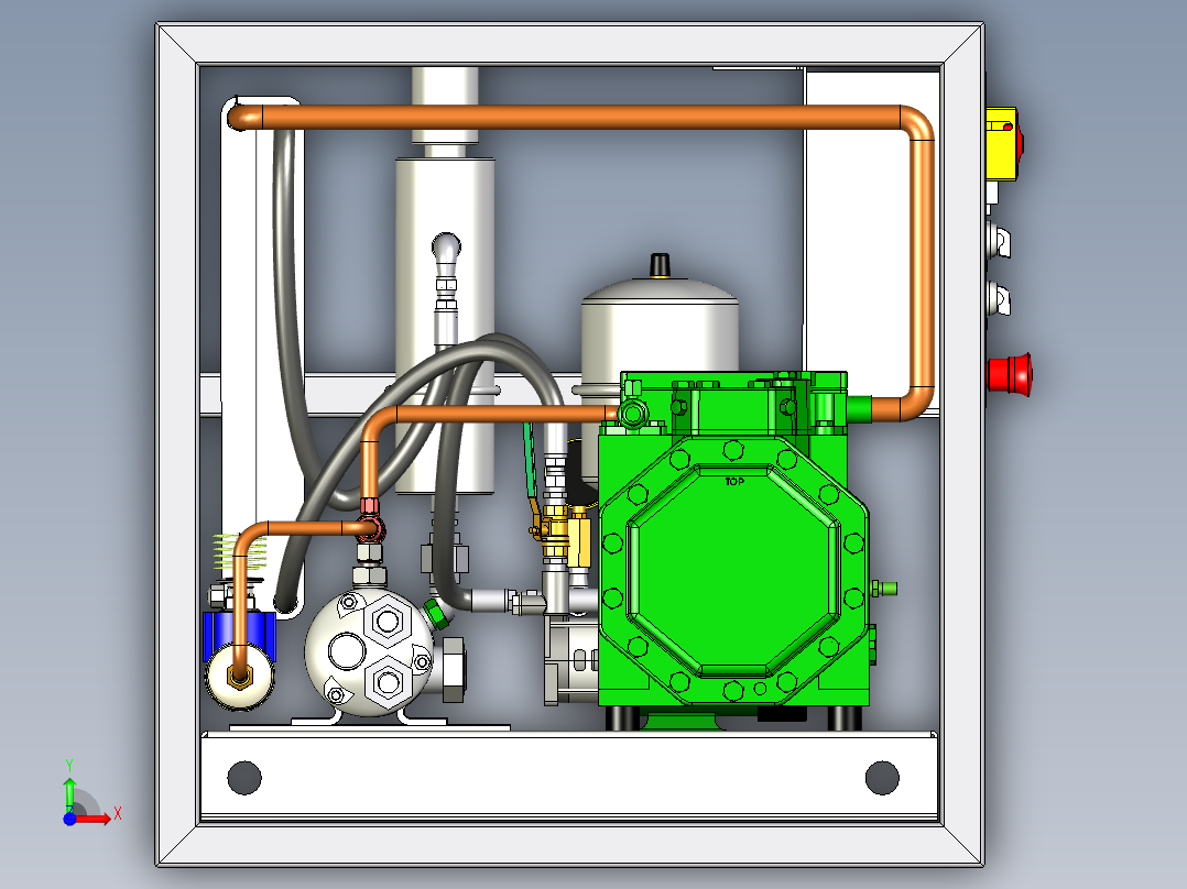 水冷式冷凝器的冷却装置3D模型前视图