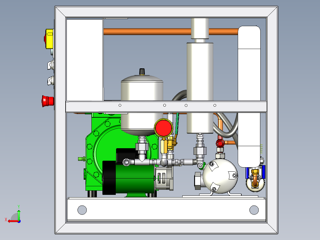 水冷式冷凝器的冷却装置3D模型后视图
