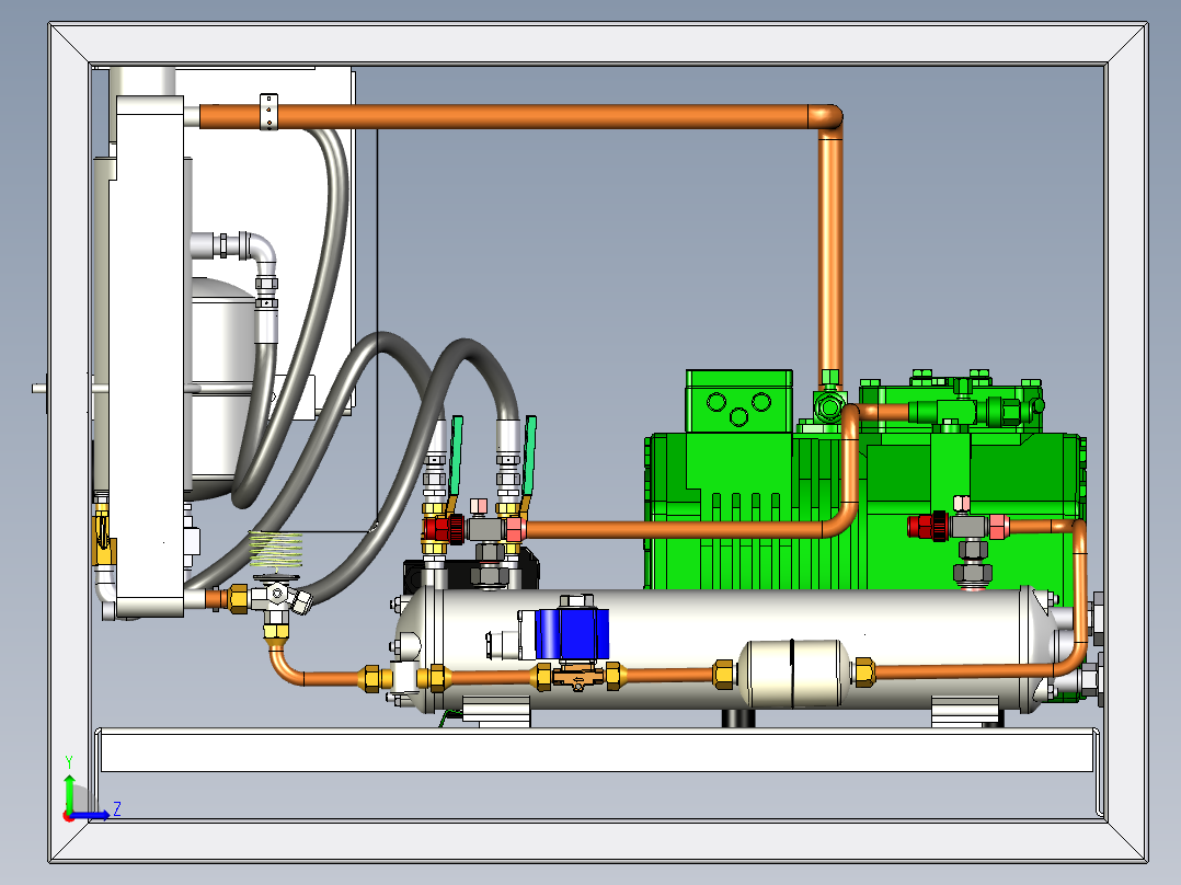 水冷式冷凝器的冷却装置3D模型左视图