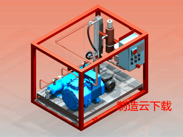 水冷式冷凝器的冷却装置3D模型