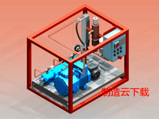 水冷式冷凝器的冷却装置3D模型缩略图
