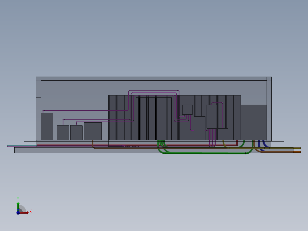 水利控制房机电房（SW2014前视图