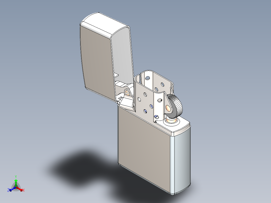 Zippo打火机SW2014正等轴测图