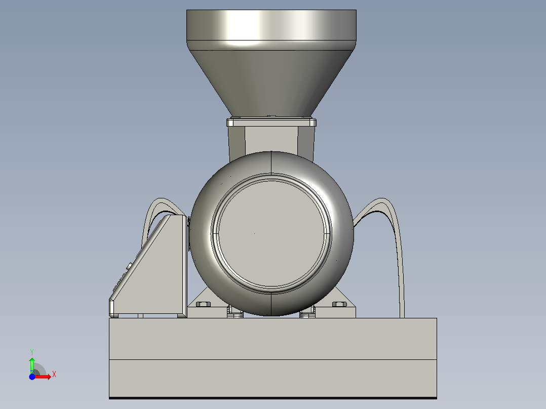 塑料挤出机3D模型前视图