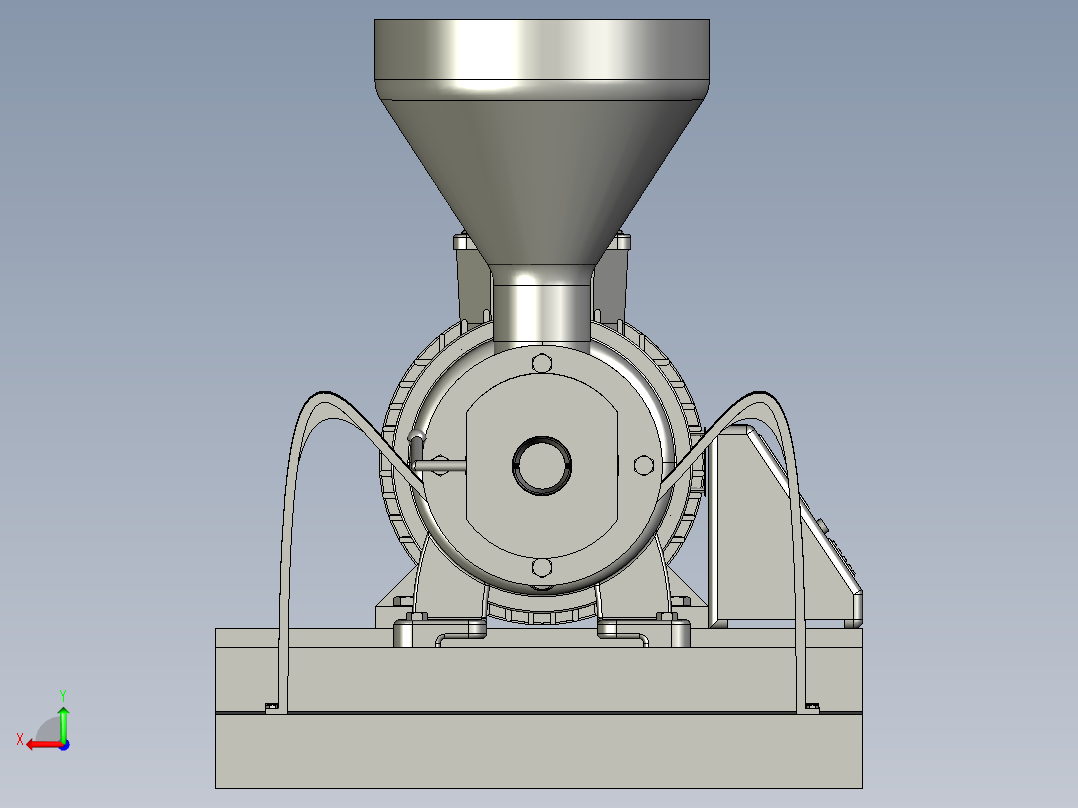 塑料挤出机3D模型后视图