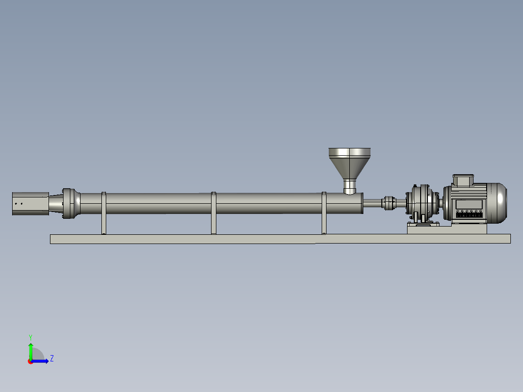 塑料挤出机3D模型左视图