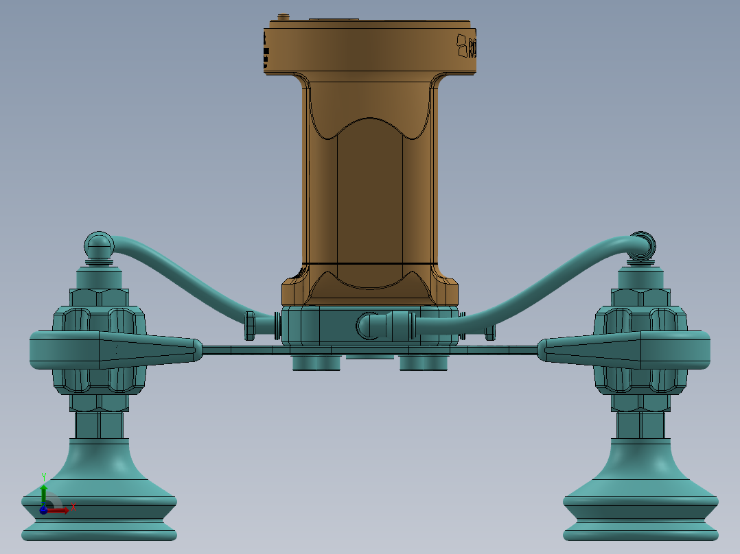 真空夹持器机器爪3D图纸 Solidworks设计 附STEP格式前视图