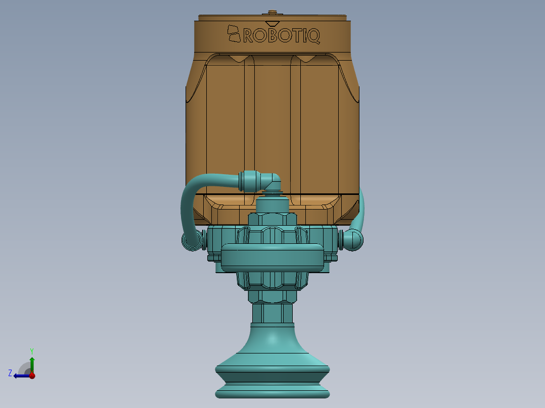真空夹持器机器爪3D图纸 Solidworks设计 附STEP格式右视图