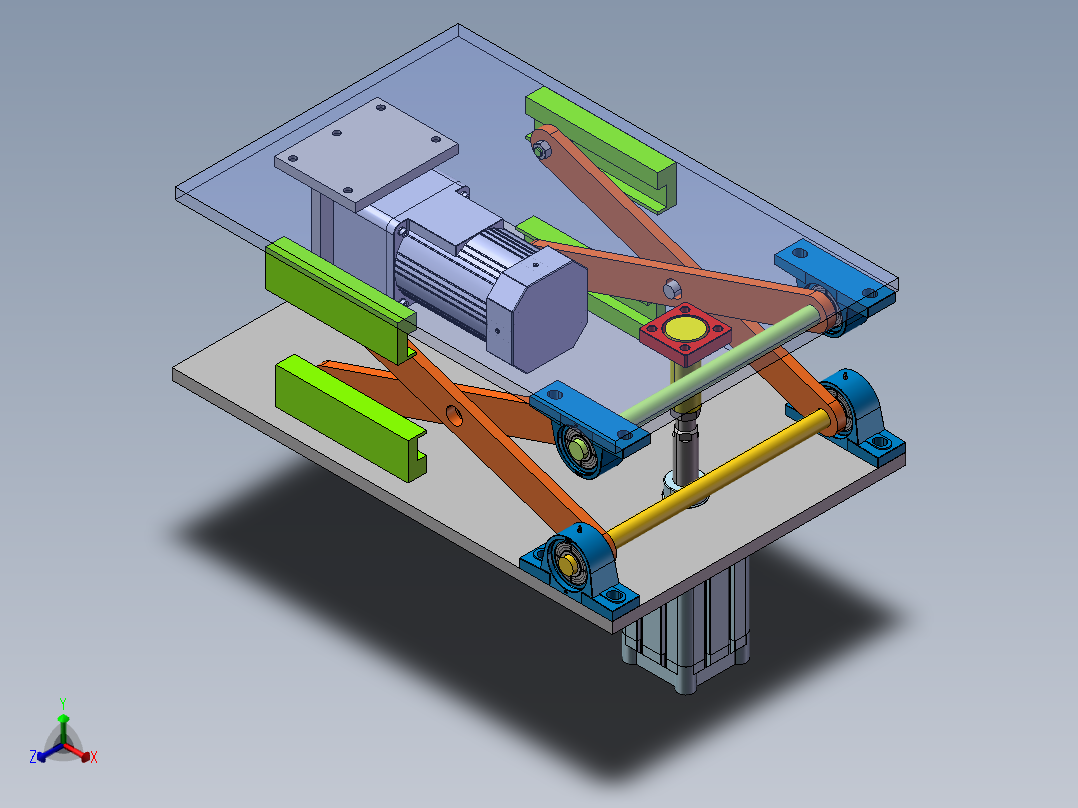 B3_剪叉式顶升机构（）正等轴测图
