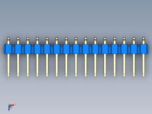 彩色公排针 100mil 2.54mm 系列-DS1022_blue_30p_100mil_TypeSMT_rev1.0俯视缩略图