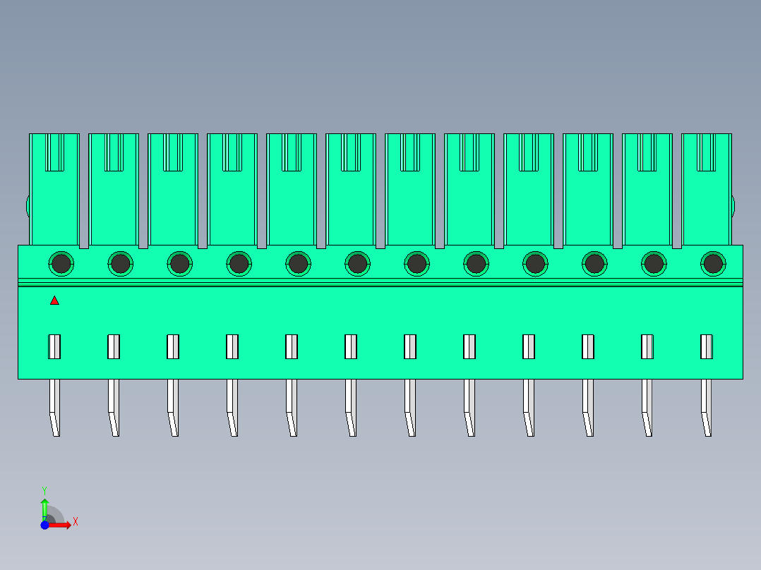 DEGSON 15EDG 系列 3.5mm 插拔式接线端子 FullPack-15EDGB-3.5-12P-14-00AH前视图