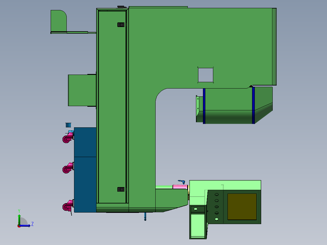 精雕机外壳左视图