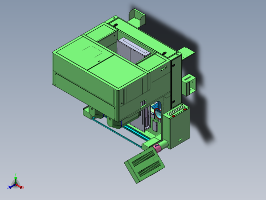 精雕机外壳正等轴测缩略图