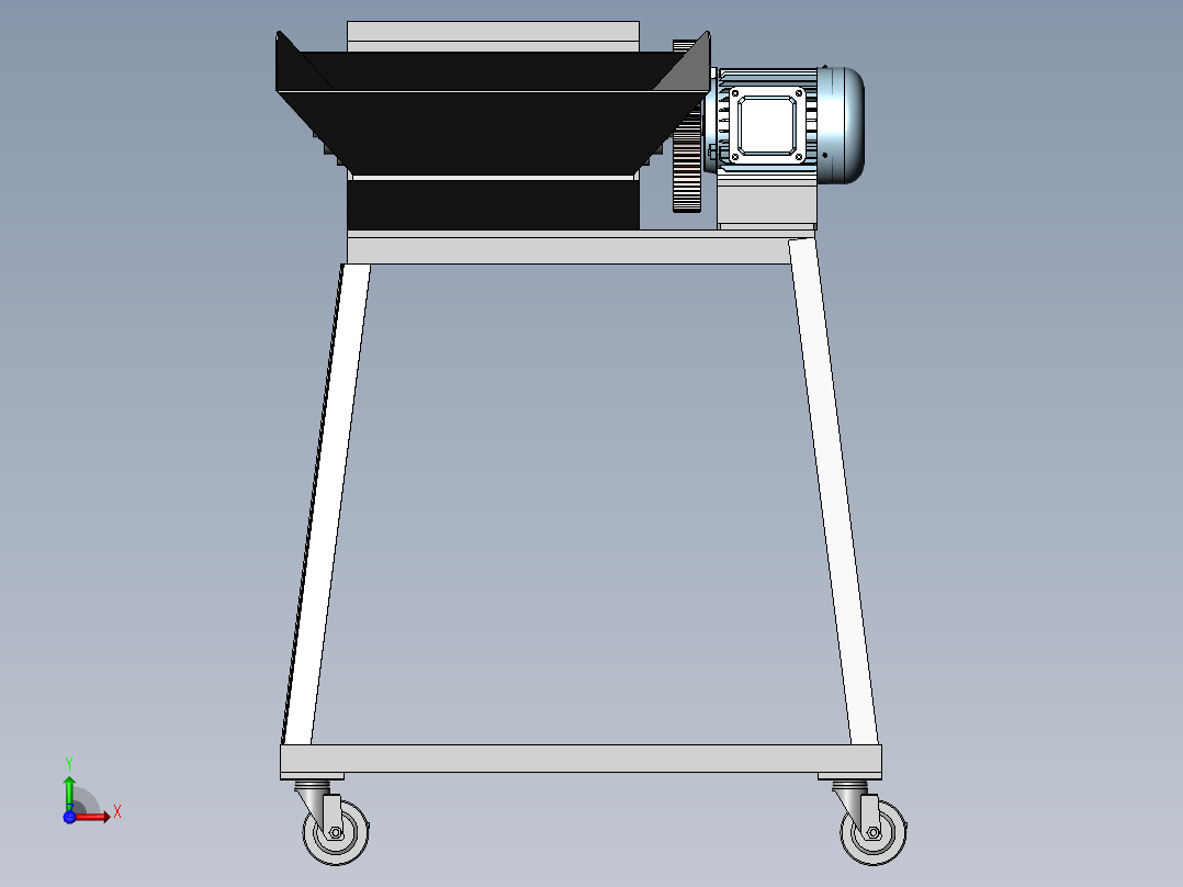 铡草机模型（三维+二维）前视图