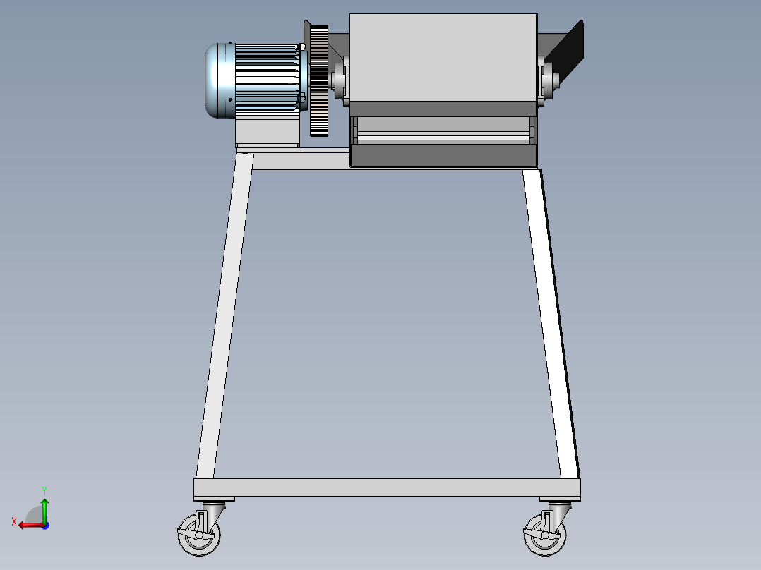 铡草机模型（三维+二维）后视图
