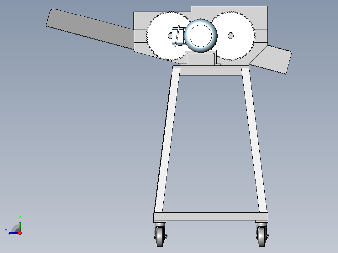 铡草机模型（三维+二维）右视图