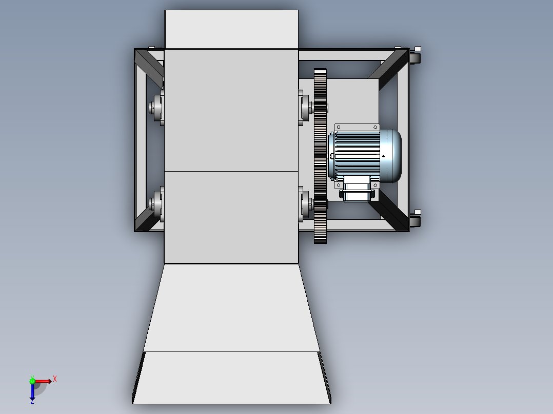 铡草机模型（三维+二维）俯视图