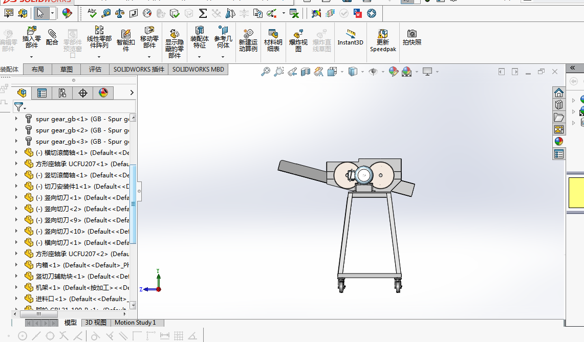铡草机模型（三维+二维）