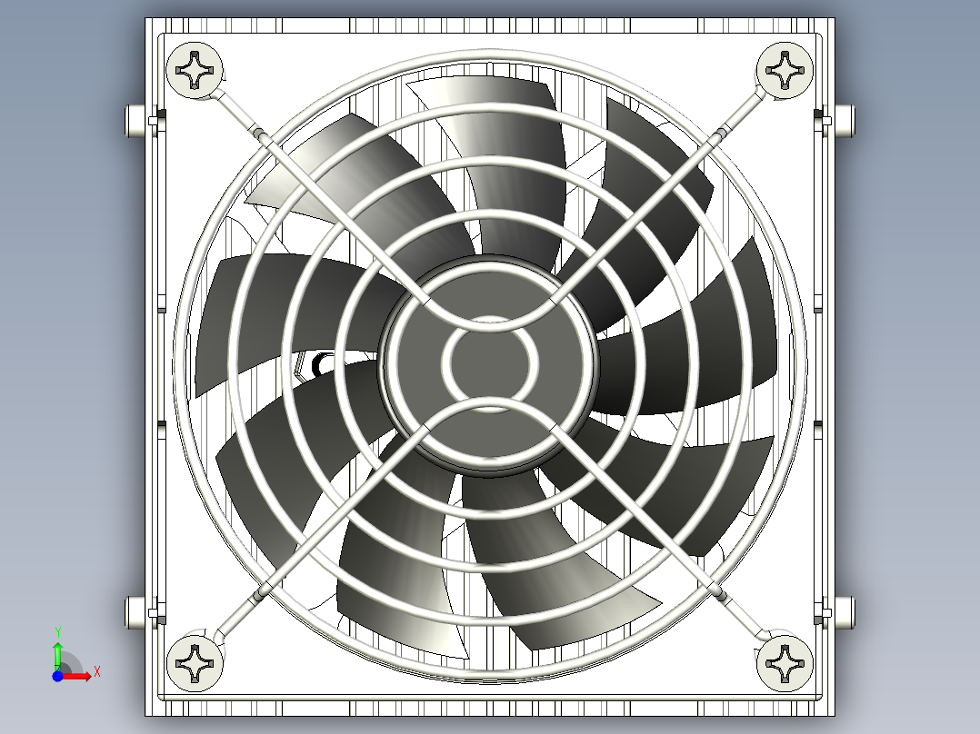 热电帕尔贴流体冷却器模型半导体散热器前视图