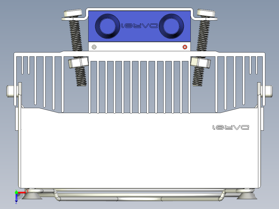 热电帕尔贴流体冷却器模型半导体散热器俯视图