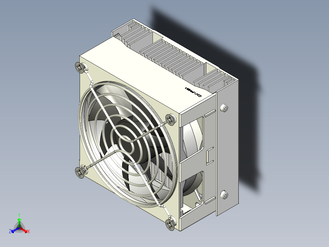 热电帕尔贴流体冷却器模型半导体散热器正等轴测图