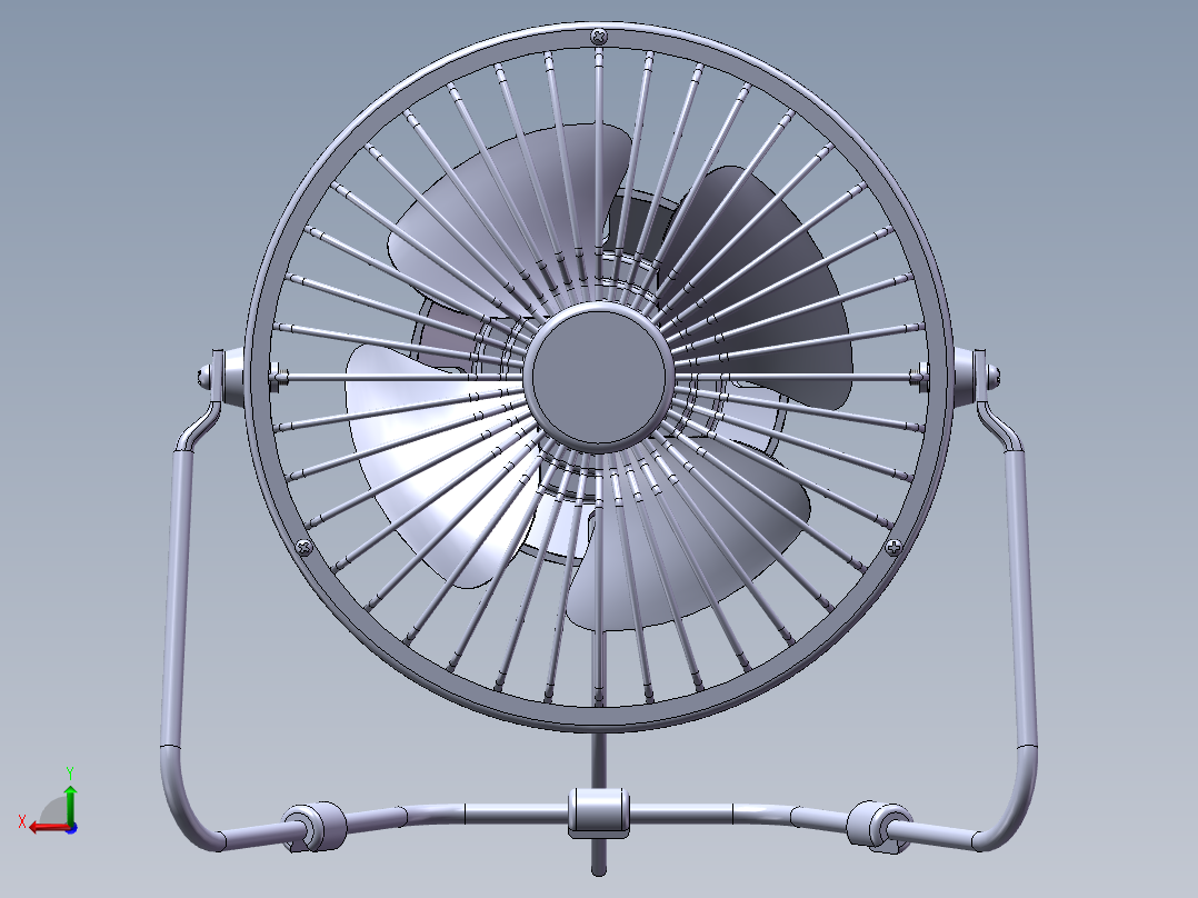 小风扇SolidWorks图后视图