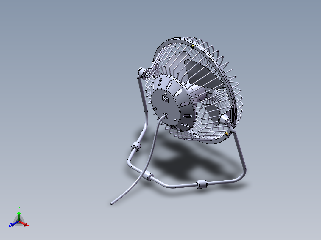 小风扇SolidWorks图正等轴测图