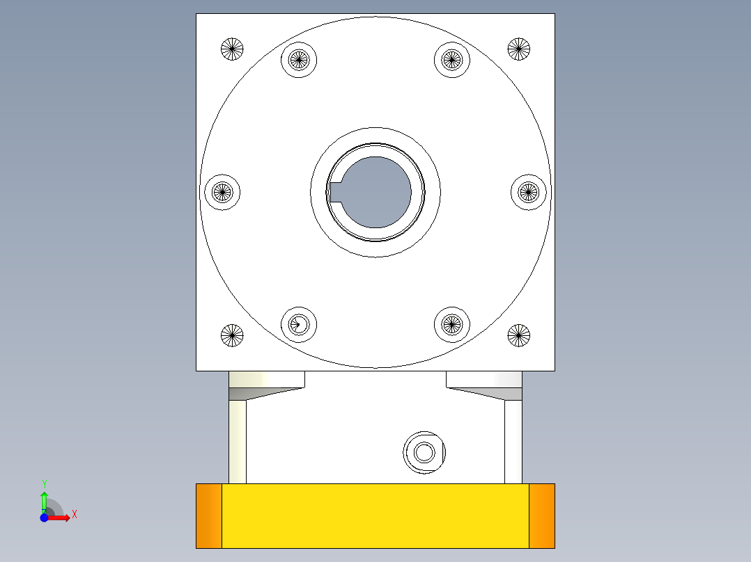 换向器22PW110双孔-1 24-95-115-M8.stp前视图
