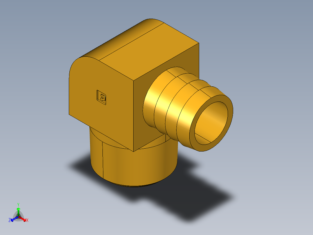 倒齿式工业管接头Hose Barb 90Deg Elbow to Male Pipe 129HB-12-12主视图