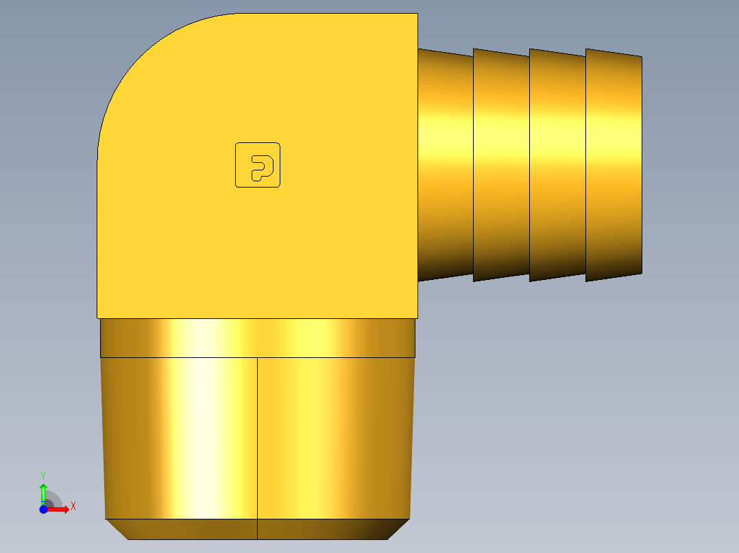 倒齿式工业管接头Hose Barb 90Deg Elbow to Male Pipe 129HB-12-12前视图