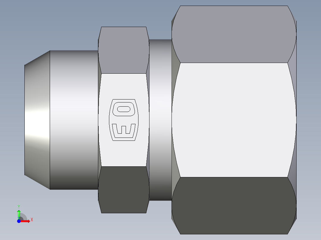 卡套式工业通用硬管接头EO_Weld_connector_AS15L前视图