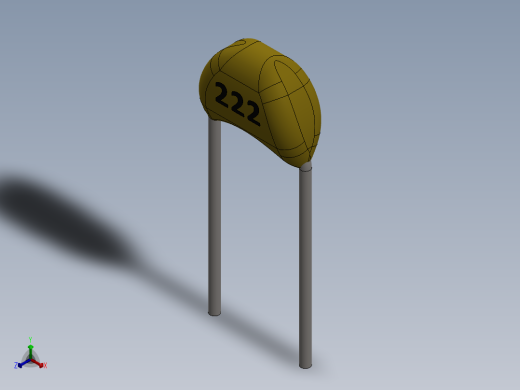 电容器 二极管 电阻器-Capacitor Ceramic 222 2.2nF正等轴测缩略图