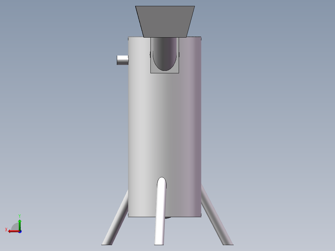 青皮核桃去皮机三维(1)后视图