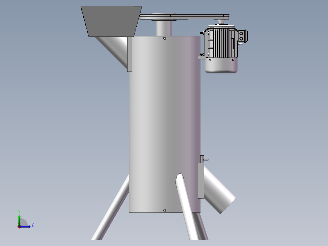 青皮核桃去皮机三维(1)左视图