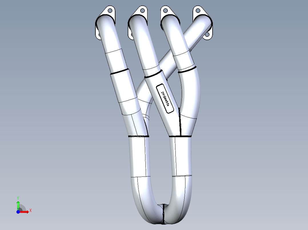 排气歧管3D模型前视图