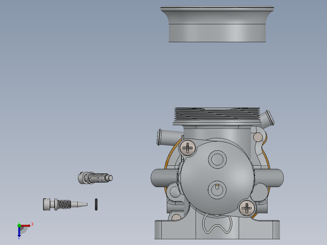 同心化油器俯视图