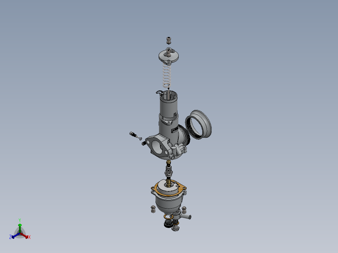 同心化油器正等轴测图