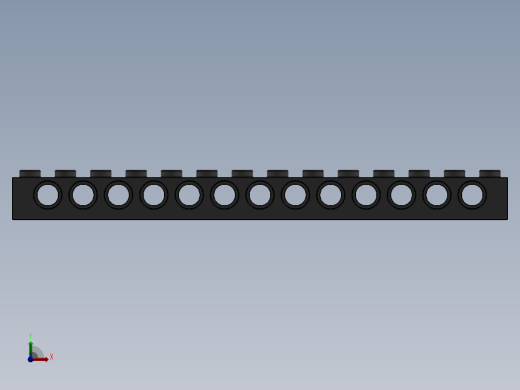 乐高机械组积木（横梁）-4124041 - 32018 Old Dark Grey Technic Brick 1 x 14 with Holes前视缩略图