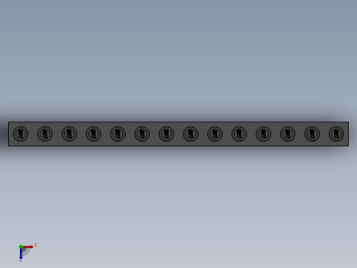 乐高机械组积木（横梁）-4124041 - 32018 Old Dark Grey Technic Brick 1 x 14 with Holes俯视缩略图