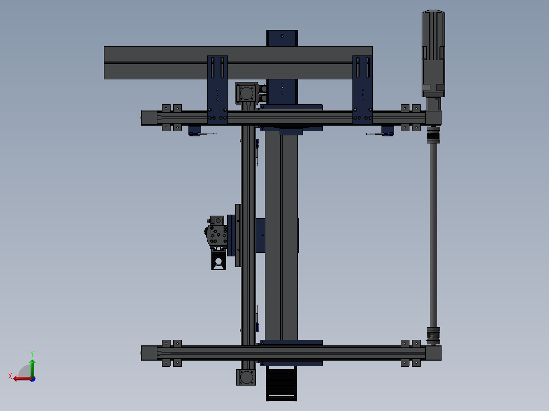 三坐标系统机后视图